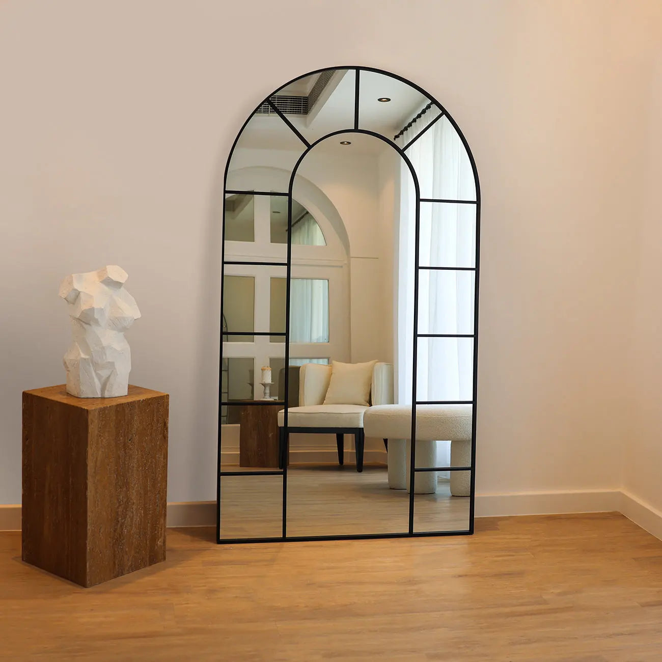 Miroir décoratif botanique en métal