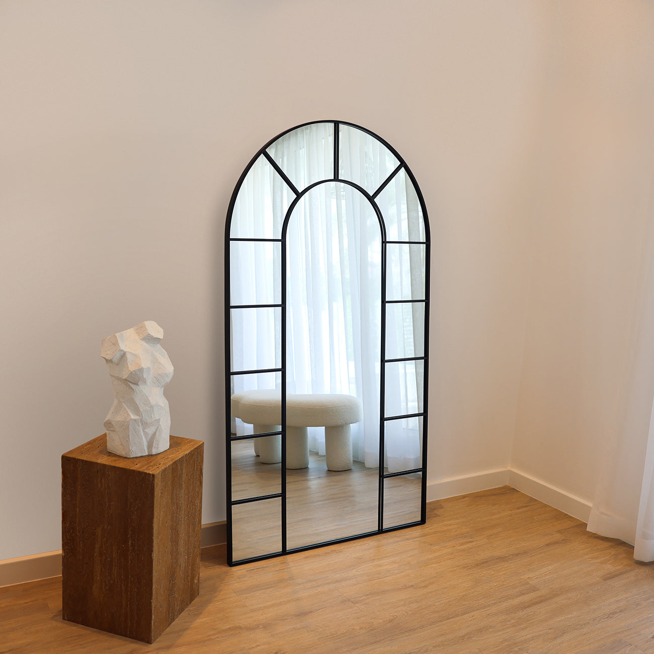 Miroir décoratif botanique en métal