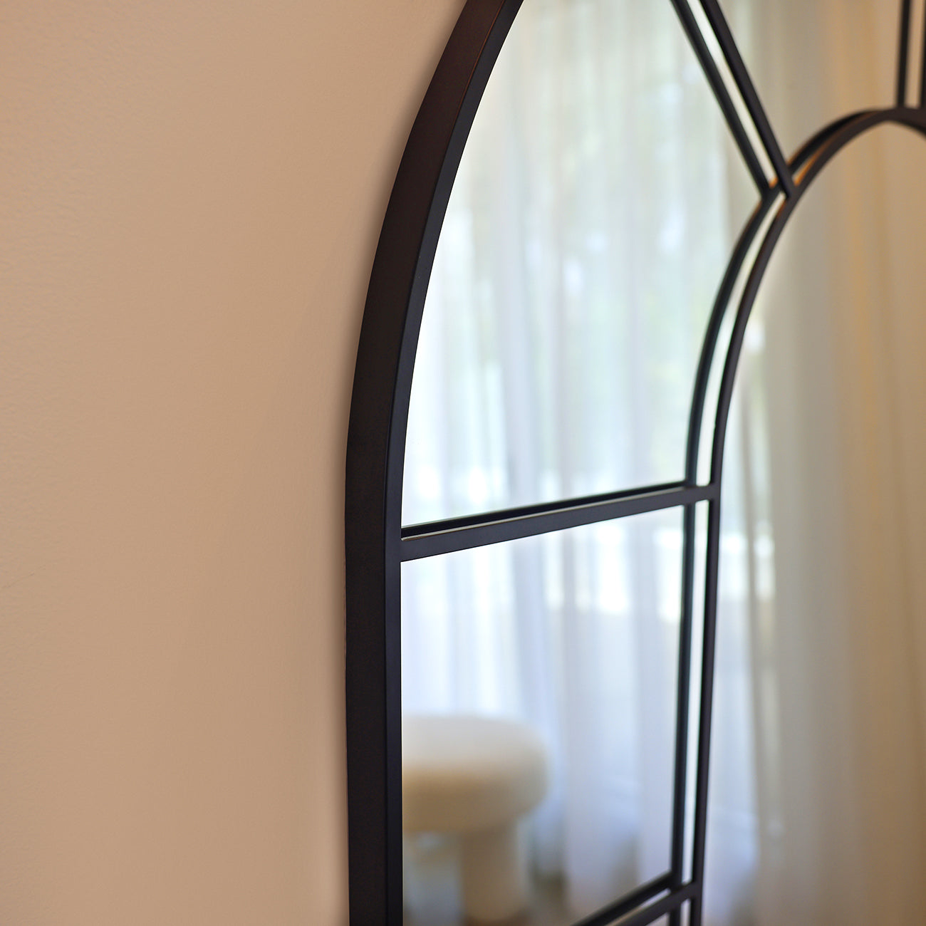 Miroir décoratif botanique en métal